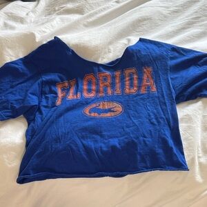 Blue Florida Cropped T-Shirt